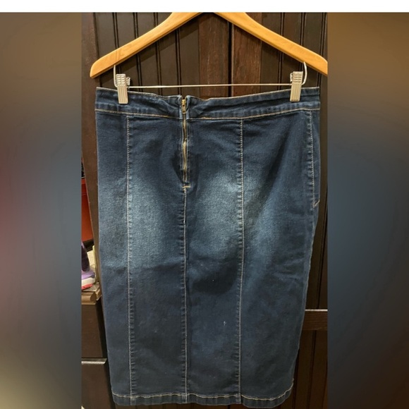 Be Girl Blue Long Length Pencil Skirt - Picture 3 of 4